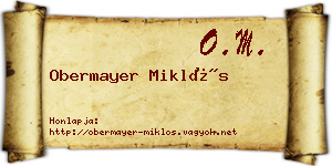 Obermayer Miklós névjegykártya